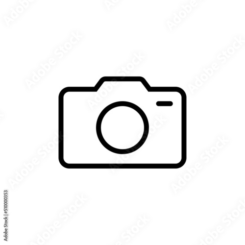 Camera Icon Vector Isolated on White Artboard