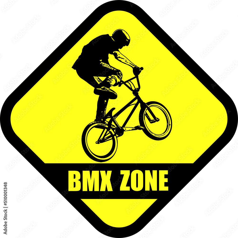 BMX zone traffic sign - vector artwork BMX zone traffic sign - vector artwork