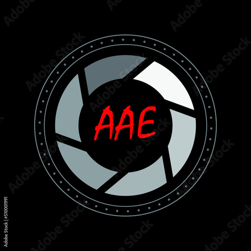 A A E ,Letter AAE logo with colorful circle ,AAE letter combination logo design with ring, circle object for creative industry, web, business and company, photo