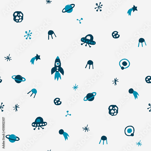 Cute seamless cosmic pattern