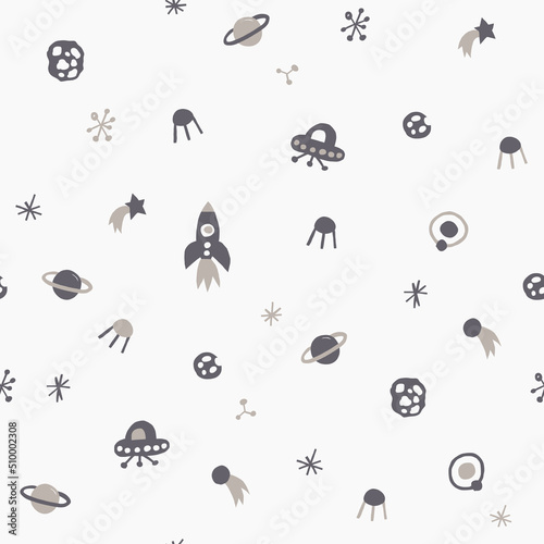 Cute seamless cosmic pattern