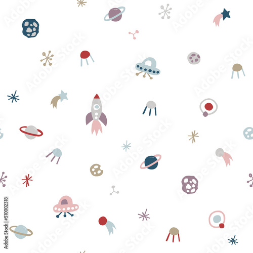 Cute seamless cosmic pattern