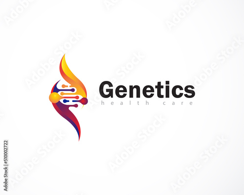 genetics logo creative DNA logo health illustration design color modern