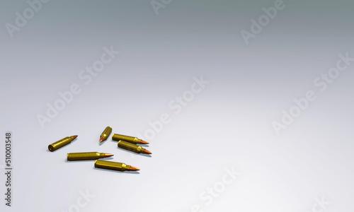 close up of rifle bullets