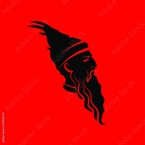 SKANDERBEG ALBANIA NATIONAL HERO, LINE PROFIL, RED AND BLACK
