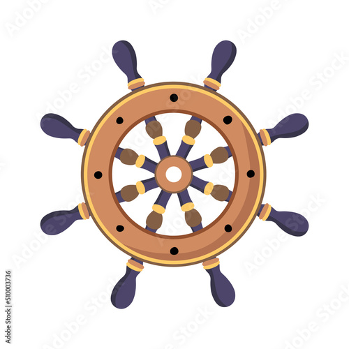 Ship helm Sea Nautical Element. Vector illustration