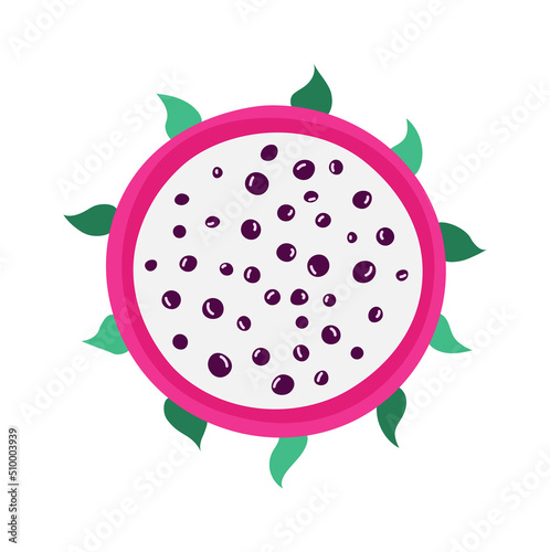 Dragon fruit slice. Vector illustration