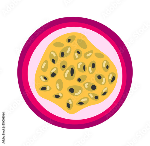 Passion fruit slice. Vector illustration