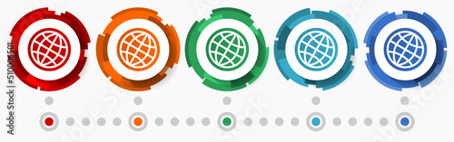 Web, www and internet concept vector icon set, flat design pointers, infographic template