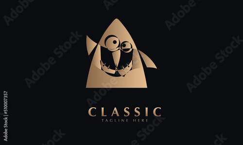 Baby shark abstract icon silhouette vector monogram logo template photo