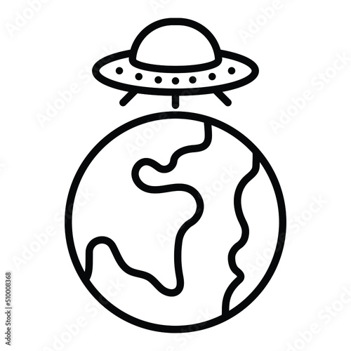 UFO Earth Icon Style