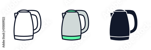 electric kettle icon symbol template for graphic and web design collection logo vector illustration