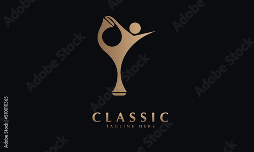 Skating abstract icon silhouette vector monogram logo template
