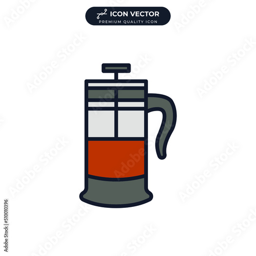 french press icon symbol template for graphic and web design collection logo vector illustration