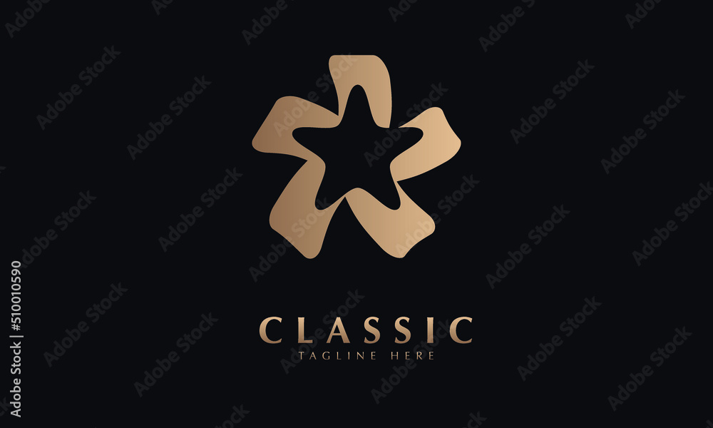 Star link abstract icon silhouette vector monogram logo template Star link abstract icon silhouette vector monogram logo template