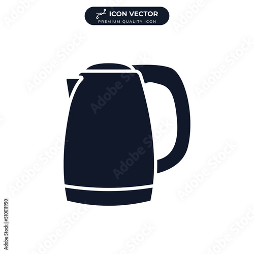 electric kettle icon symbol template for graphic and web design collection logo vector illustration