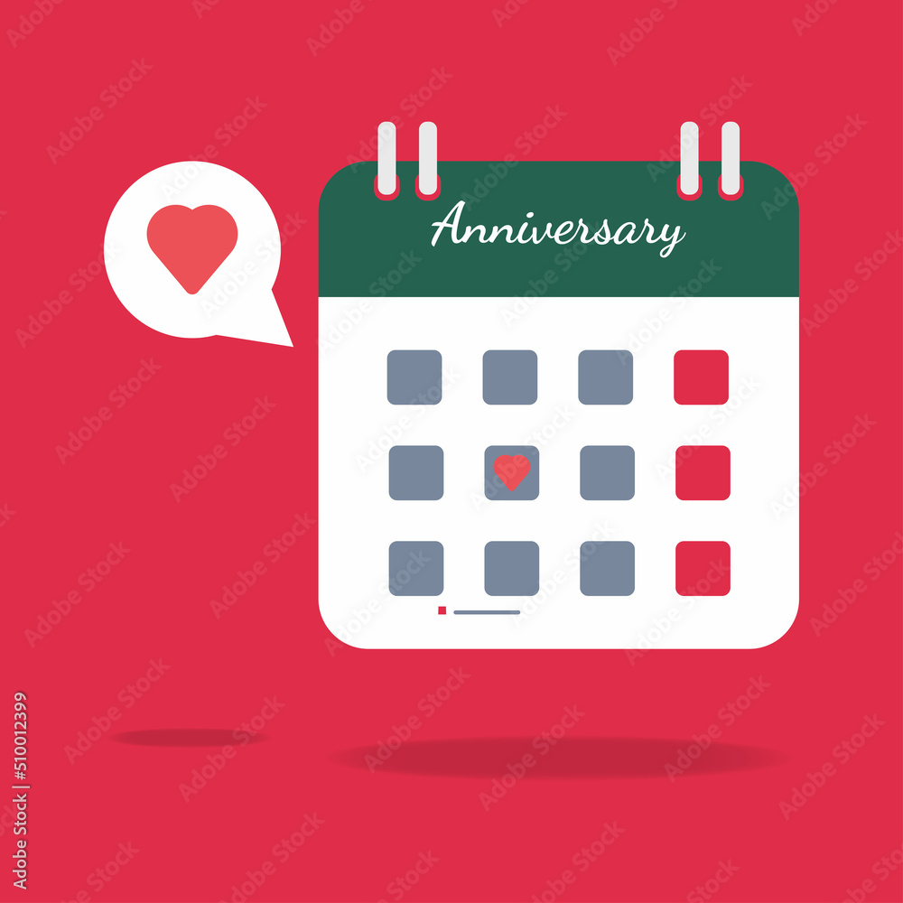Wedding anniversary calender icon vector illustration Wedding anniversary calender icon vector illustration