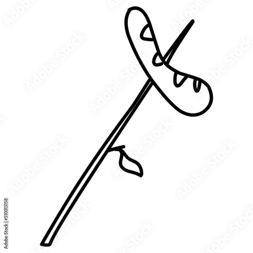 Sausage on a branch  Line Art