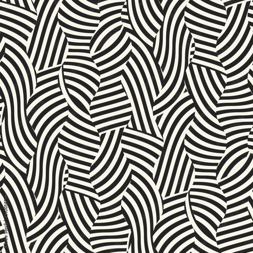 Monochrome Optical Illusion Striped Pattern