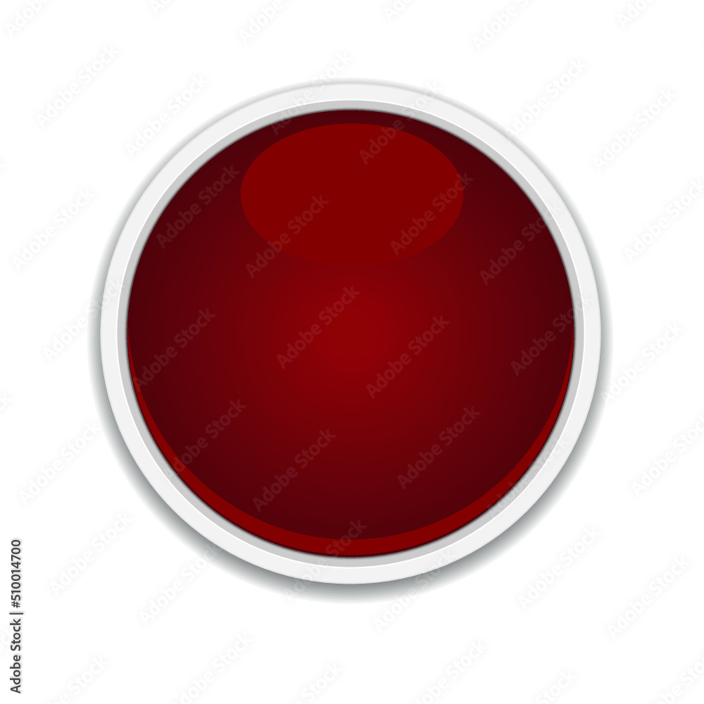 Red push button isolated on a white background