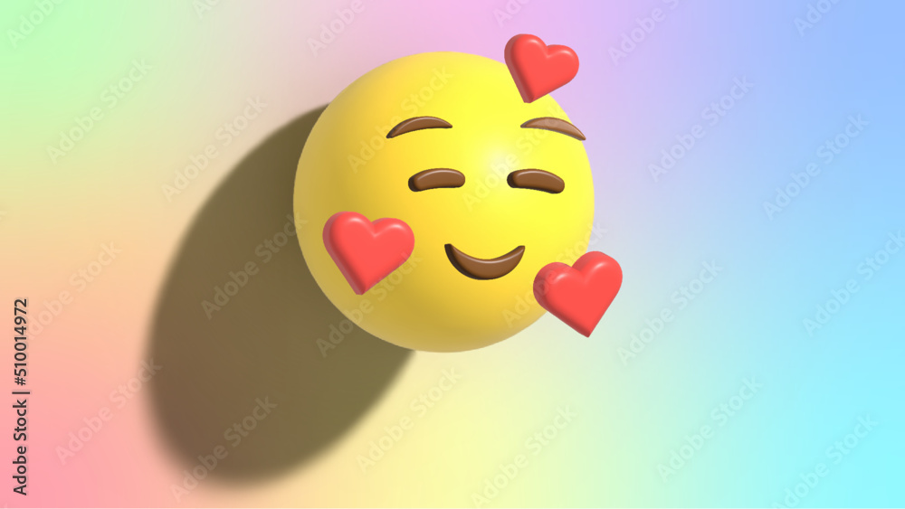 Fototapeta premium Cute and lovely emoji 3D illustration design isolated on white background