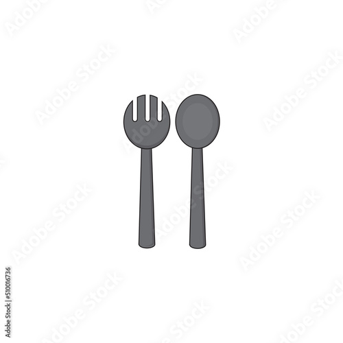 Spoon and fork food logo illustration Free Vector