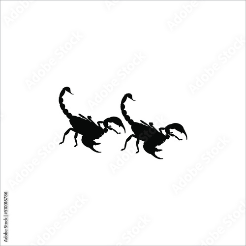 Pair of Scorpio Silhouette for Logo or Graphic Design Element. Vector Illustration