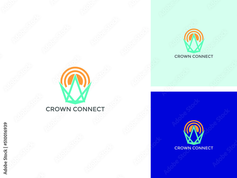 ILLUSTRATION CROWN WIFI, CONNECT SIGNAL LOGO DESIGN VECTOR ILLUSTRATION CROWN WIFI, CONNECT SIGNAL LOGO DESIGN VECTOR