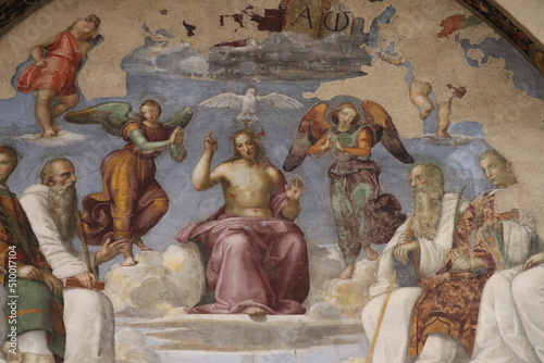 San Severo Chapel Fresco Close Up in Perugia, Umbria, Italy