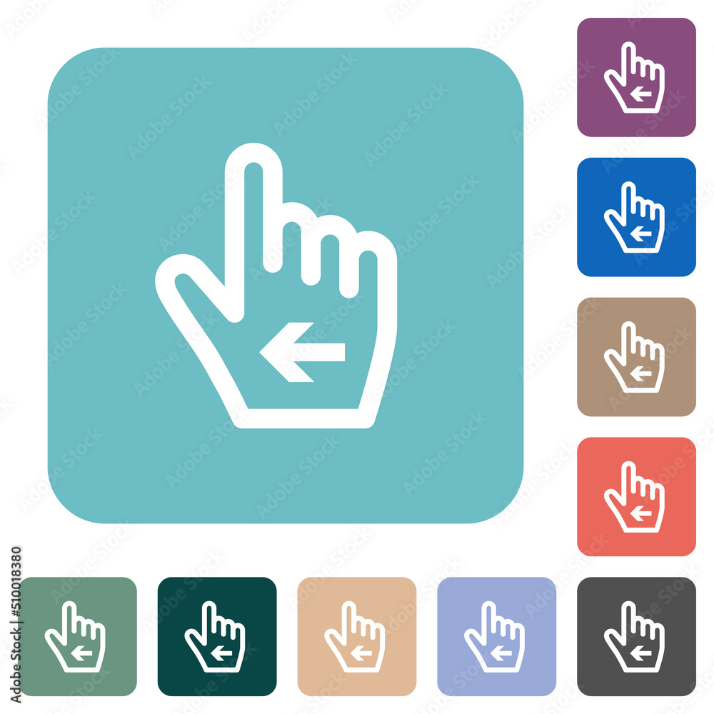 Hand cursor left outline rounded square flat icons Hand cursor left outline rounded square flat icons