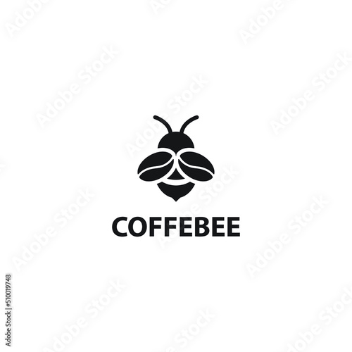 Coffee Bee Company Logo Template. coffee beans logo vector.