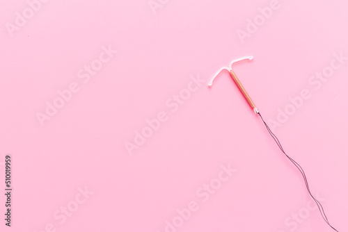 Intrauterine contraceptive device closeup. Birth control contraception concept
