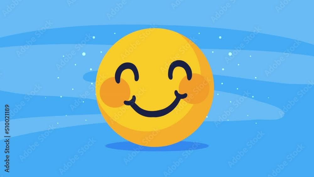 world happiness day animation with emoji
