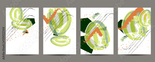Set of card with abstract shape, splash color. Art watercolor concept. Navy blue poster, invite. Vector decorative greeting card or invitation design background