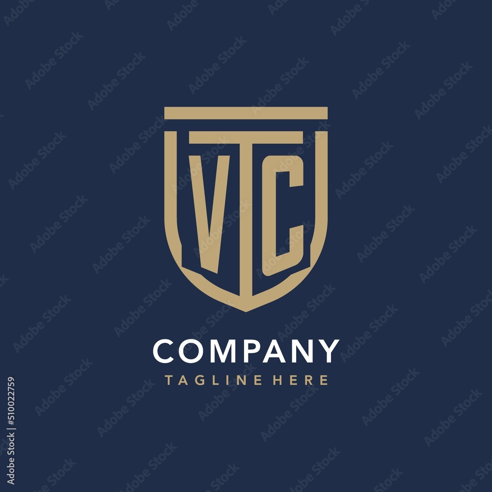 Letter VC shield logo style, luxury and elegant monogram logo design ...