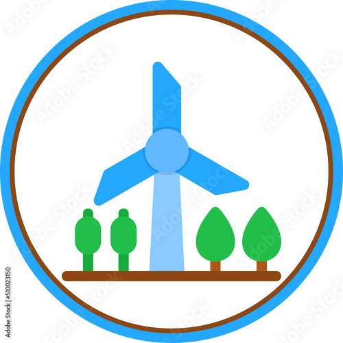 Windmill Landscape Icon