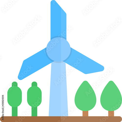 Windmill Landscape Icon