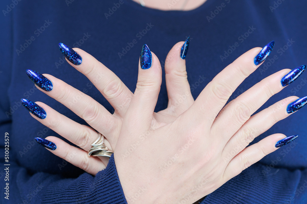 Female Beautiful Hand Long Nails Bright Stock Photo 2316193689 |  Shutterstock