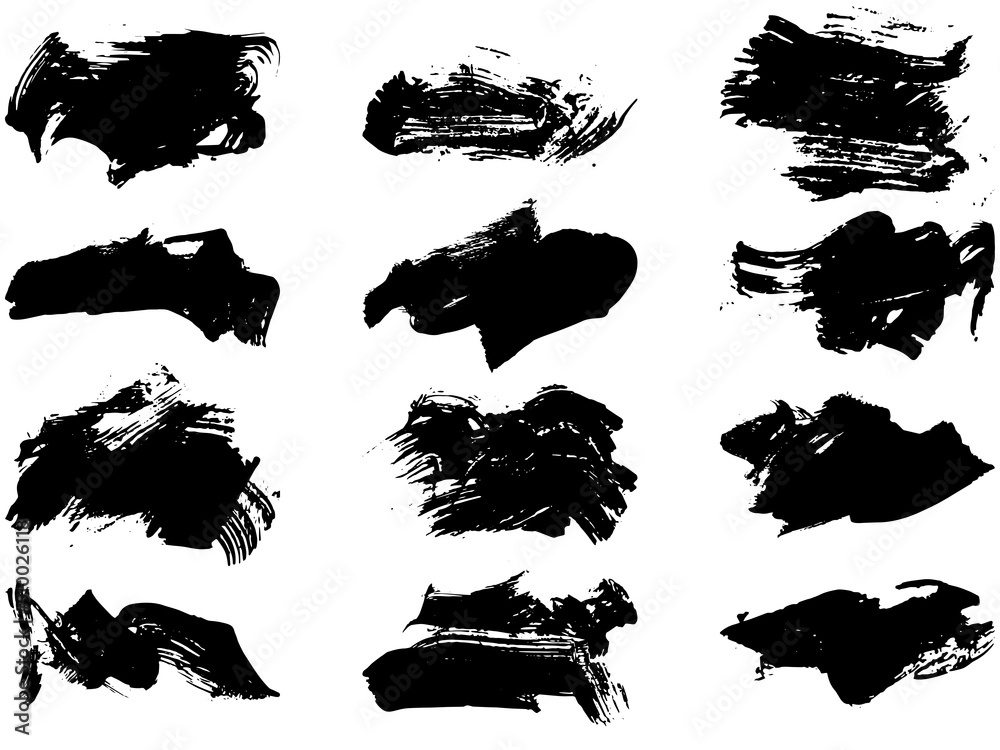 Black Brush Strokes Set Graphic by yurshanino · Creative Fabrica