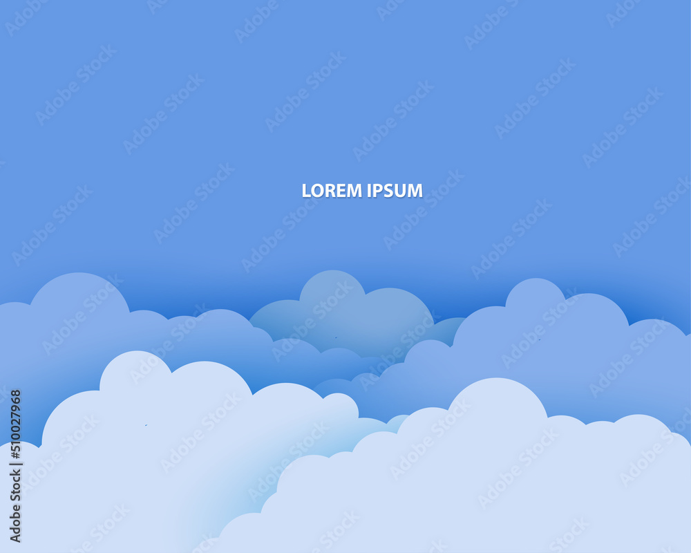 Paper cut style clouds background Vector