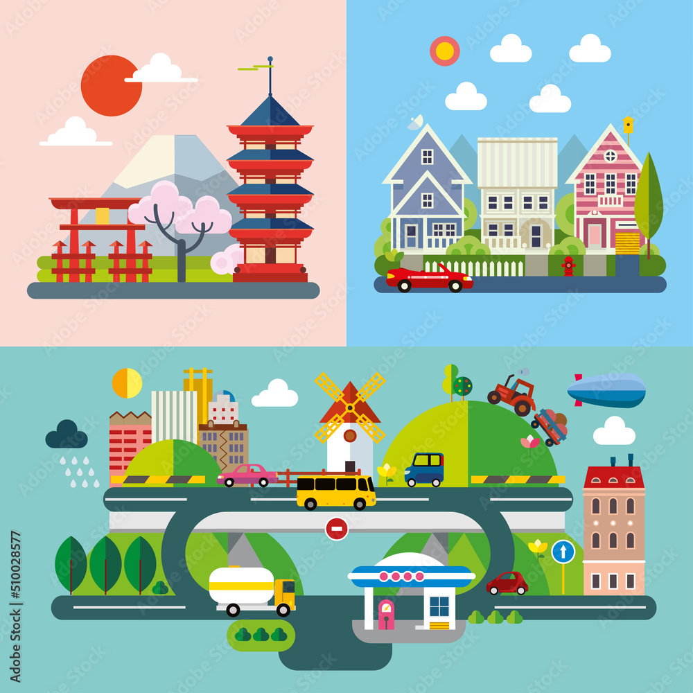 Naklejka premium Modern flat design conceptual illustration.