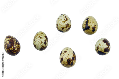 Quail eggs isolated on white background