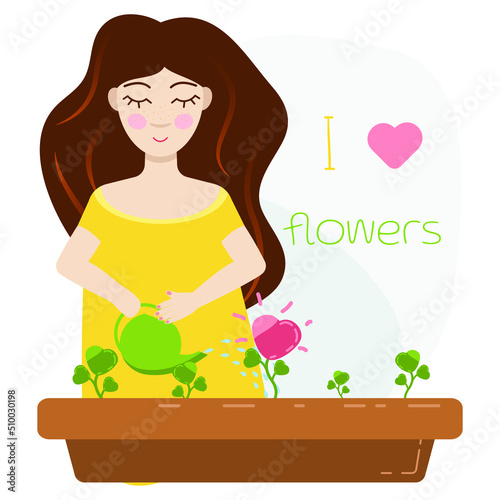 woman watering flowers beautiful flower garden gardener botanical