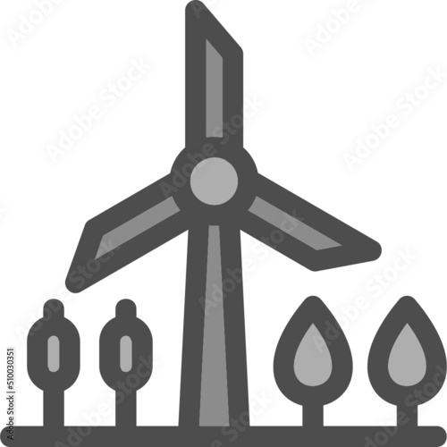Windmill Landscape Icon