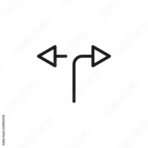 Symbols, signs, interface and internet concept. Simple monochrome illustrations for web sites, stores, apps. Vector line icon of arrow down as symbol of download