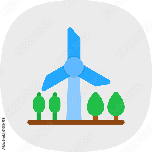 Windmill Landscape Icon