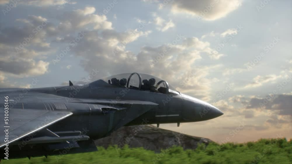 Aviator, pilot controls military aircraft. Closeup of the cockpit of a