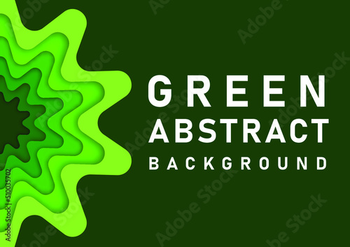 Green design abstract papercut template background concept. Paper cut create idea business concept style background,3d wallpaper ecology layout shape vector design concept.
