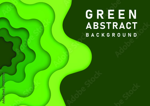 Green design abstract papercut template background concept. Papercut create idea business concept style background,3d wallpaper ecology layout  shape vector design concept.