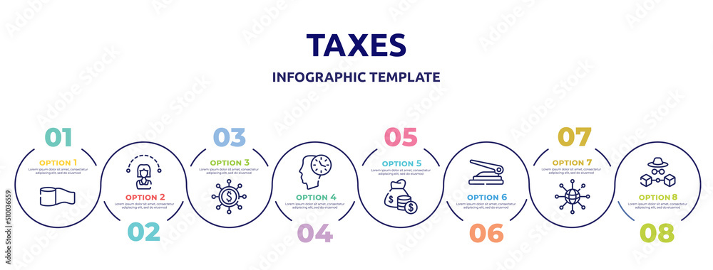 taxes concept infographic design template. included permission, pyramid chart, proof of burn, , stack, water dispenser, bills icons and 8 option or taxes concept infographic design template. included permission, pyramid chart, proof of burn, , stack, water dispenser, bills icons and 8 option or